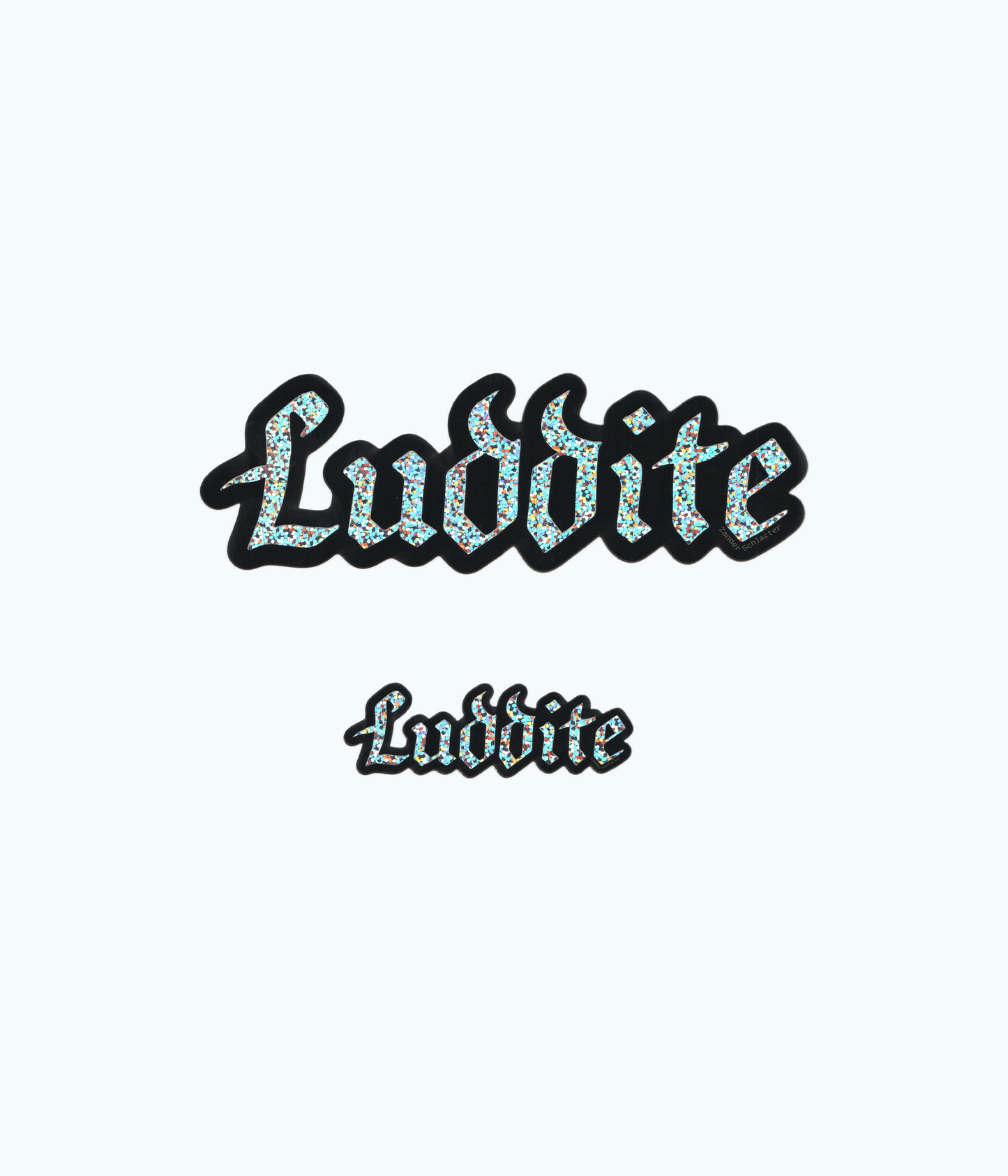 Mini Luddite Glitter Sticker