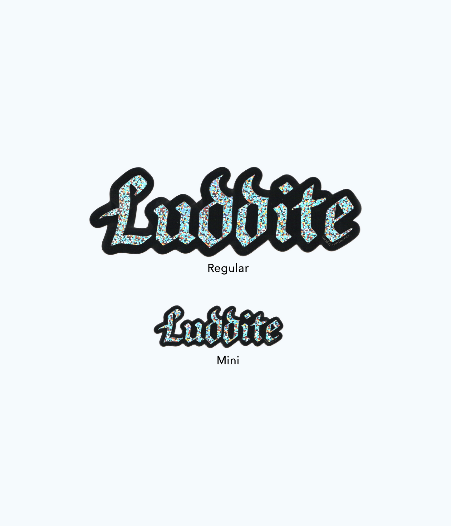 Mini Luddite Glitter Sticker