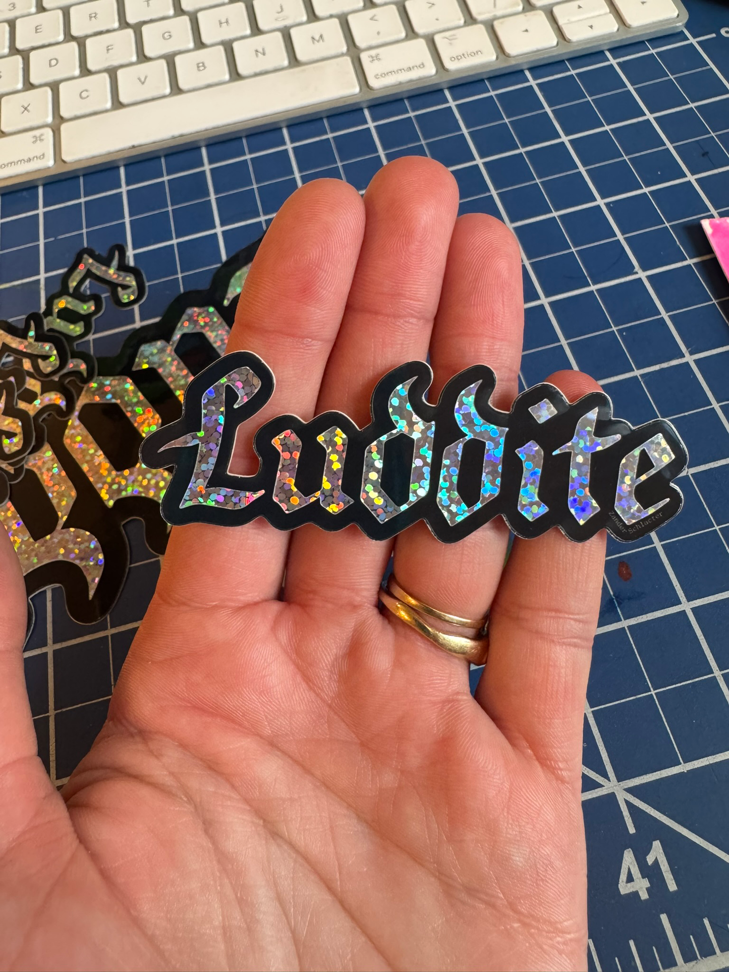 Mini Luddite Glitter Sticker